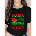 thumbnail image 1 of Mama Birthday One In A Melon Watermelon Birthday Girl T-Shirt, 1 of 4