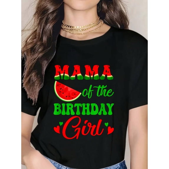 Mama Birthday One In A Melon Watermelon Birthday Girl T-Shirt