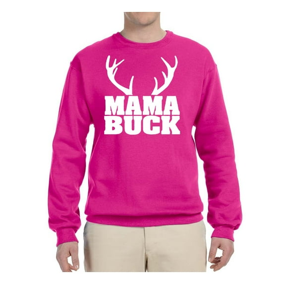 Mama Buck | Mens Fashion Graphic Sweatshirt, Fuschia, Small