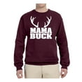 thumbnail image 1 of Mama Buck | Mens Fashion Graphic Sweatshirt, Maroon, Small, 1 of 1