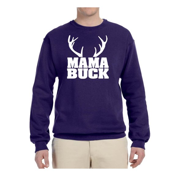 Mama Buck | Mens Fashion Graphic Sweatshirt, Purple, X-Large
