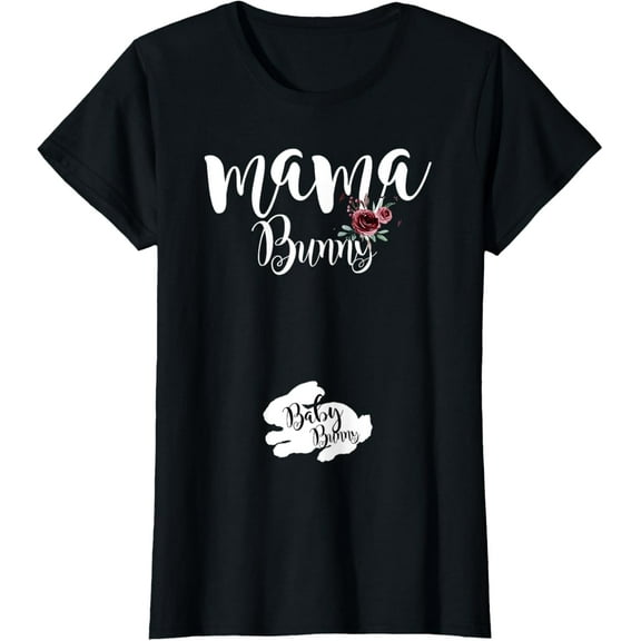 Mama Bunny Baby Bunny Pregnancy Easter Announcement Floral T-Shirt100% pure cotton
