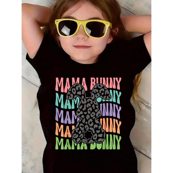 Mama Bunny Shirt Groovy Bunny Mom Easter Day Kids T-Shirt Graphic T-shirts for boys and girls