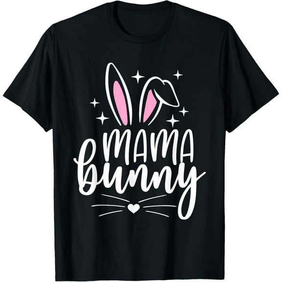 Mama Bunny Shirt Mom Womens Pregnancy Matching Family Easter T-Shirt100% pure cotton