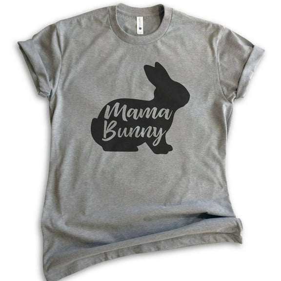 Mama Bunny Shirt, Unisex Women's Shirt, Easter Shirt, Rabbit Shirt, Dark Heather Gray, X-Large