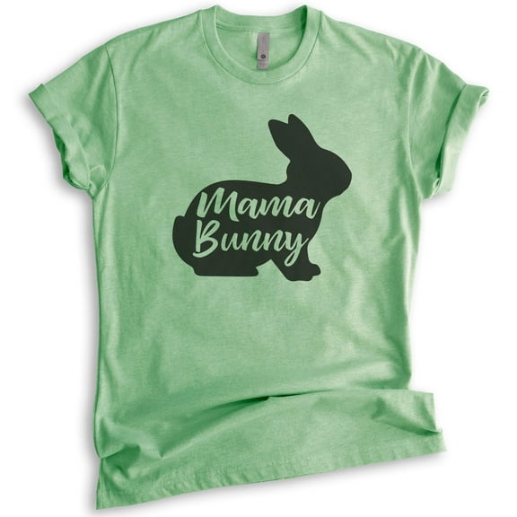 Mama Bunny Shirt, Unisex Women's Shirt, Easter Shirt, Rabbit Shirt, Heather Apple Green, Medium