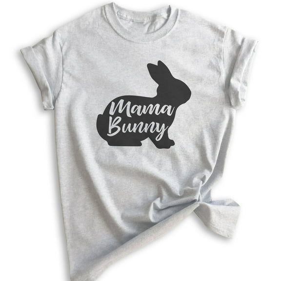 Mama Bunny Shirt, Unisex Women's Shirt, Easter Shirt, Rabbit Shirt, Heather Ash, X-Large