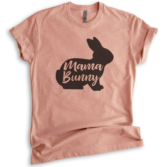 Mama Bunny Shirt, Unisex Women's Shirt, Easter Shirt, Rabbit Shirt, Heather Sunset, Medium