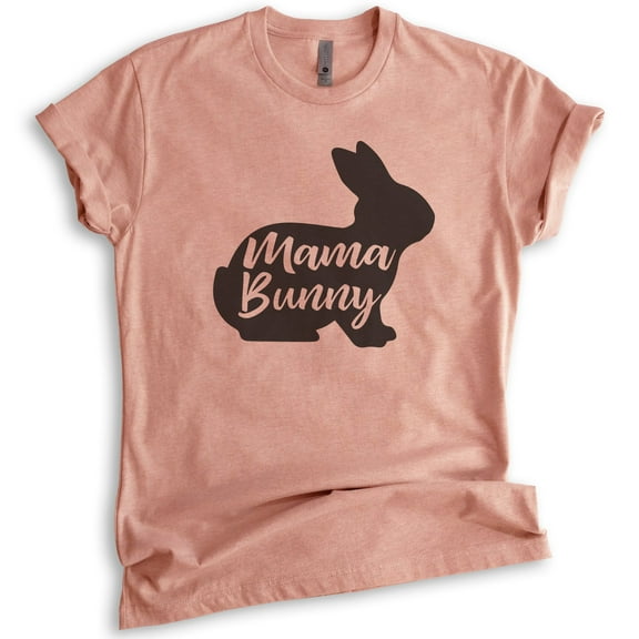 Mama Bunny Shirt, Unisex Women's Shirt, Easter Shirt, Rabbit Shirt, Heather Sunset, XX-Large