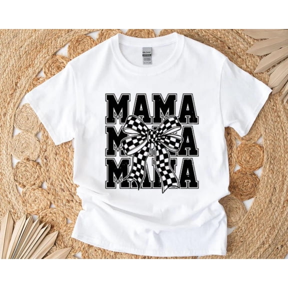 Mama Checkered Coquette T-Shirt , Hoodie , Sweatshirt Retro Style Graphic for Mother’s Day, for men & women, up to size 5XL