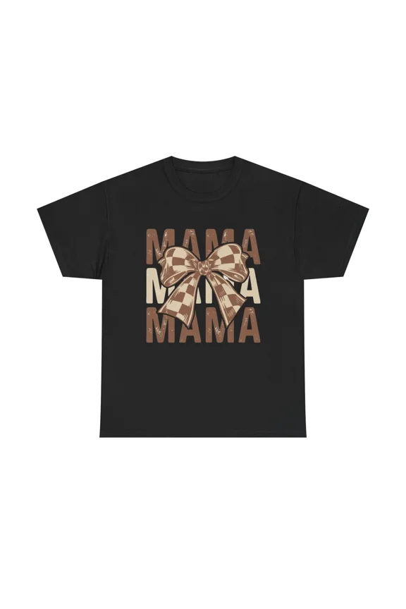 Mama Checkered Pattern Retro Cozy Aesthetic Unisex T-Shirt, up to size 5XL