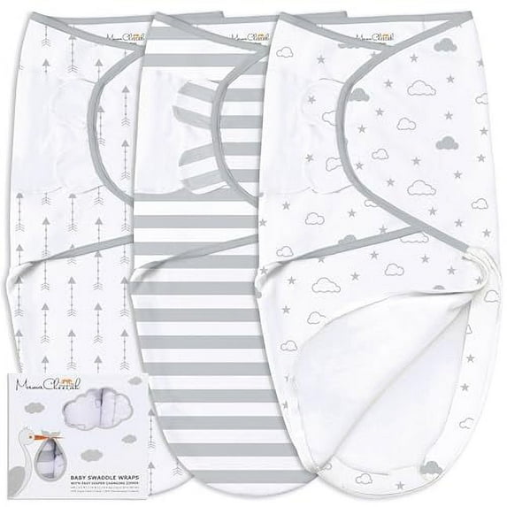 Mama Cheetah 3-Pack Baby Swaddle Blanket with Zipper, Newborn Swaddle Sack, Baby Swaddles Sleep Sack 4-7 lbs, Baby Swaddle Wrap with Easy Change Zipper for Baby Boy & Baby Girl