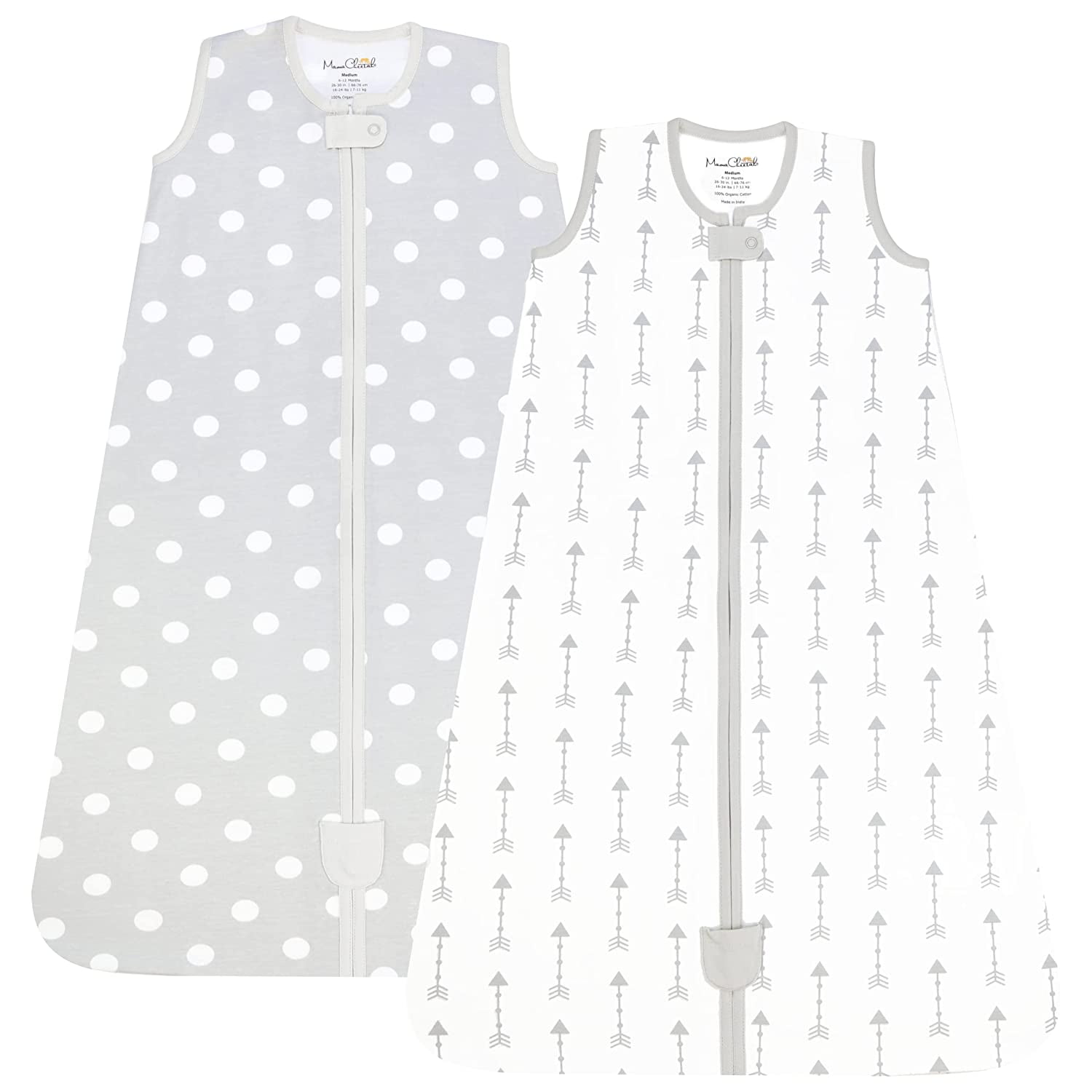 Mama Cheetah Sleep Sack, 0.5 TOG Organic Cotton Baby Wearable Blanket