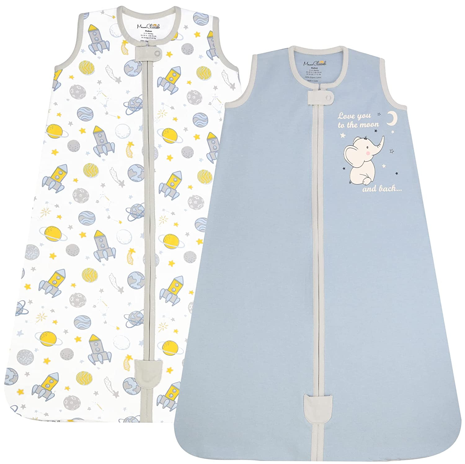 Mama Cheetah Sleep Sack, 0.5 TOG Organic Cotton Baby Wearable Blanket