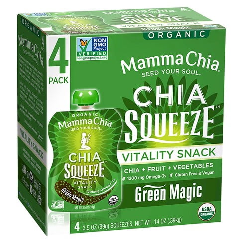 Mama Chia Green Magic Chia Squeeze, 4/3.5 Oz