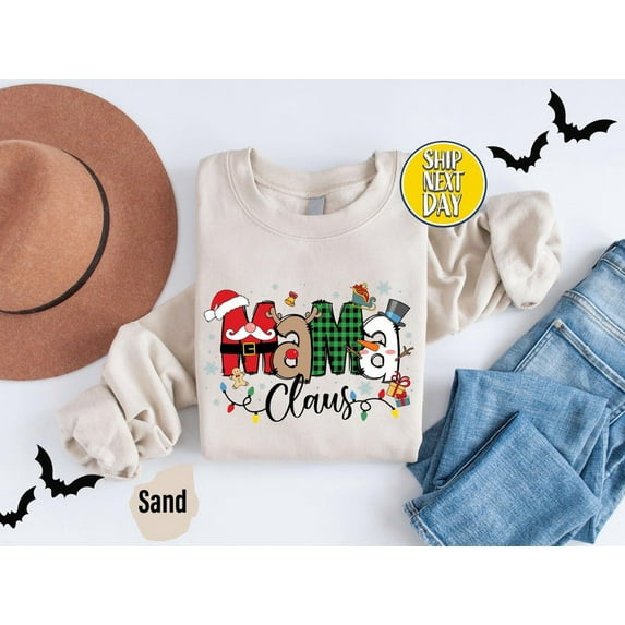 Mama Claus Christmas Sweatshirt, Pregnancy Announcement Hoodie, Christmas Gift for Moms
