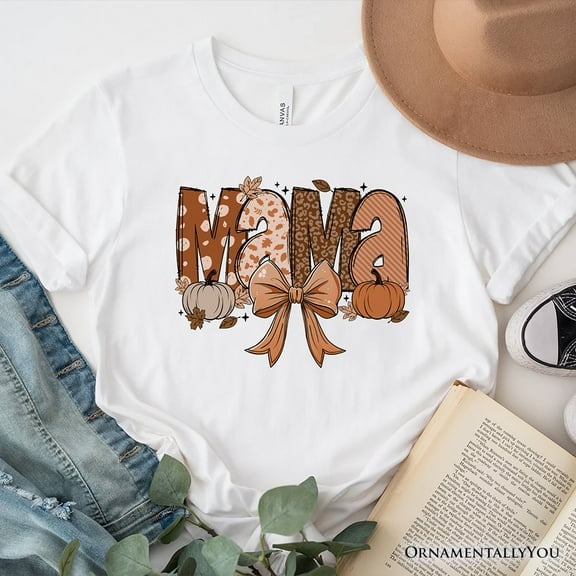 Mama Coquette Autumn T-Shirt, Cozy Fall Pumpkins for Mothers