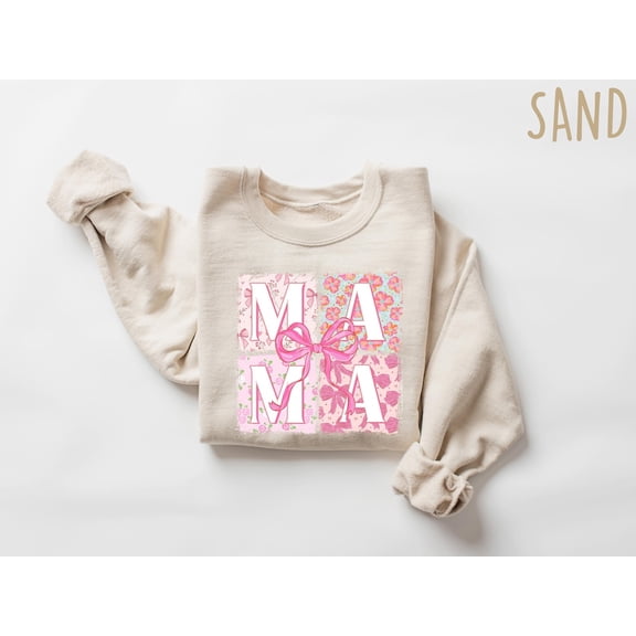 Mama Coquette Shirt, Mama Sweatshirt, Mama Bow Shirt, Mama Shirt, Mama Gift, Pink Mama Sweater, Mama Cute Shirt, Mama 2025 Shirt SWEATSHIRT All Size S-5XL