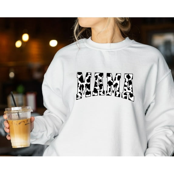 Mama Cow Pattern Sweatshirt, Buffalo Plaid Mama Sweatshirt, Mama Hoodie, Western Mama Sweatshirt, Mom to be Sweatshirt, Mom Gift