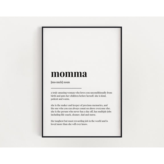 Mama Definition Print, Quote Wall Art, Wall Art Print, Mother'S Day Gift, Mom Gift, Her, Wall Decor, Mum Birthday Gift, Mum Gift Home Decor #3149, Unframed Poster Size 8x12