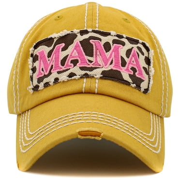 Mama Distressed Vintage Washed Baseball Cap Womens