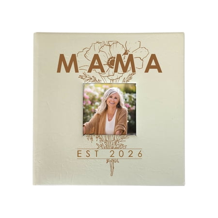 Mama EST. 2026 Floral Photo Album – Personalized 200-Photo Motherhood Keepsake