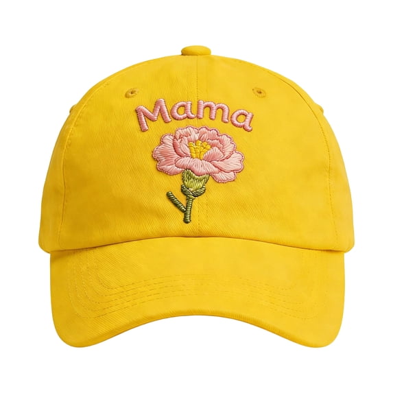 Mama Embroidered Baseball Cap for Women – Adjustable Mother’s Day Hat with Carnation Design Mom Trucker Cap Breathable Casual Hat Gift for Moms