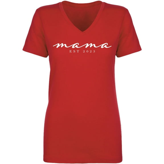 Mama Est 2023 Womens V-Neck T-Shirt