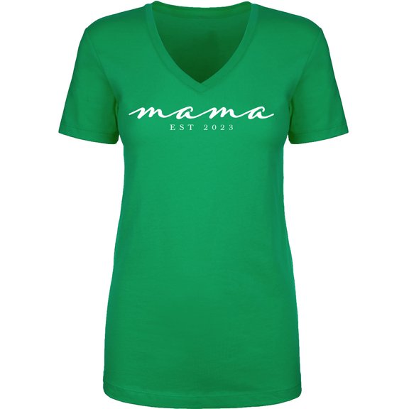 Mama Est 2023 Womens V-Neck T-Shirt