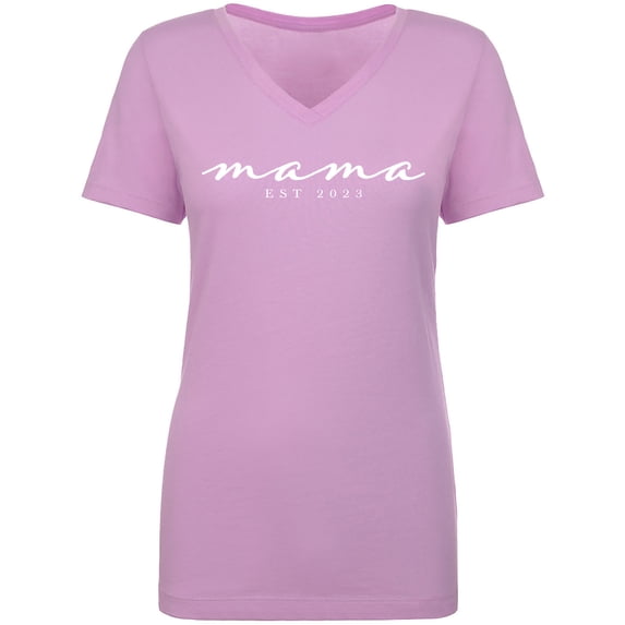 Mama Est 2023 Womens V-Neck T-Shirt