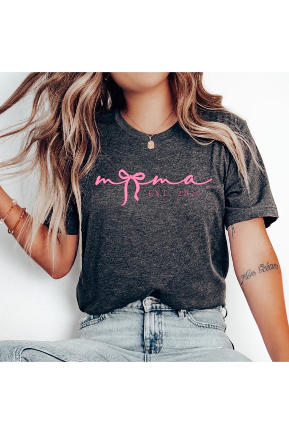 Mama Est 2025 Shirt, Mama Gift Shirt, Mama Crewneck, Winter Gift, Mothers Day Gift, New Mom Gift 2025, Mama Shirt, Pregnancy Reveal Shirt Tshirt All Size S-5XL