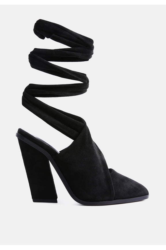 Mama Fav Lace Up Block Heel Mules