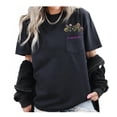 thumbnail image 1 of Mama Floral Embroidered Pocket T-Shirt, Embroidered Mama Floral Shirt for Women, Gift for Mom Mama Mother's Day Christmas, 1 of 7