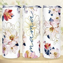 Mama Gifts, Best Mom Mama Tumbler for Mother''s Day Birthday Christmas, Gifts for Mom Mama Mother from Daughter Son Child, Stainless Steel Skinny Travel Tumbler with Lid, 20 Oz, Floral