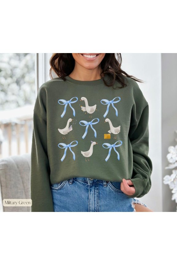 Mama Goose Sweatshirt,Family Birthday Shirts for Mom,Sons 1st Birthday,Baby Bow 1st Birthday, Pregnancy Sweatshirt Bow,Baby Announcement All Size S-5Xl