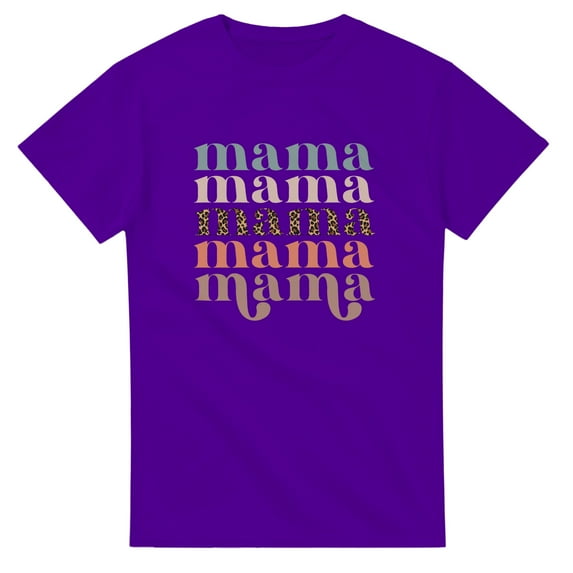 Mama Graphic T-Shirt for Women - Retro Aesthetic, Leopard Print, Boho Vintage Style