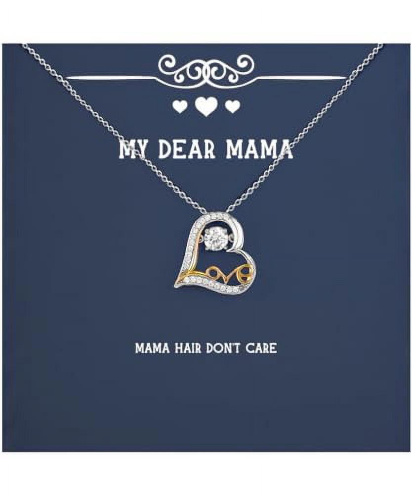 Mama Hair Don't Care Mama Love Dancing Necklace, Unique Idea Mama Gifts, Jewelry For Mom from Daughter, Fun gifts for mom, Gifts for mom that are fun, Fun gifts for mothers, Gifts for mother that are