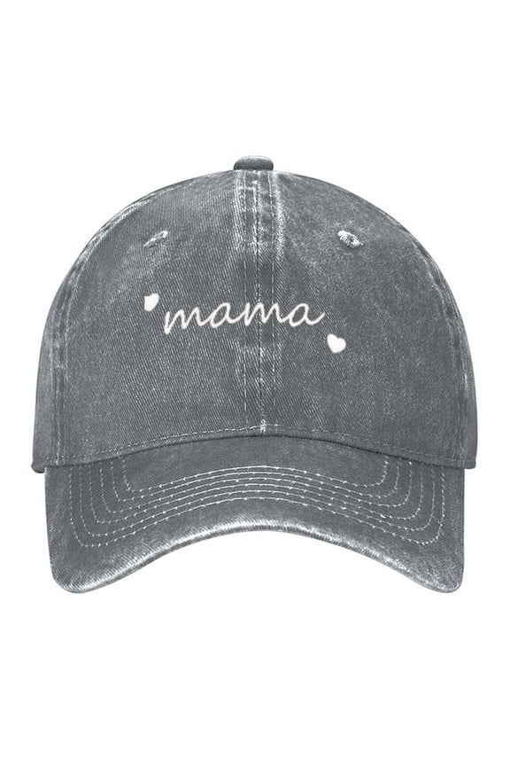 Mama Hat Print Vintage Wash Dad Hat Adjustable Curved Brim Baseball Cap,Made In USA,Casual Outdoor Sports Fishing Cap for Men and Women