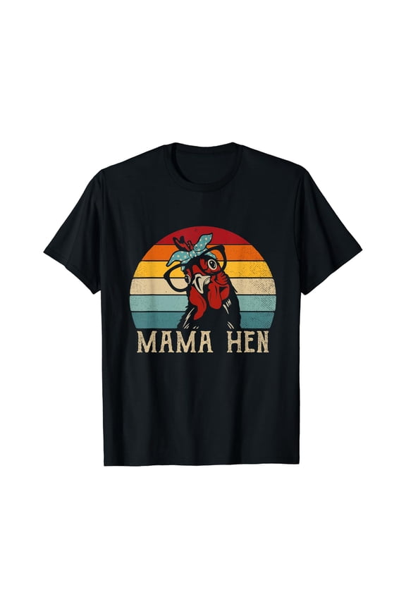 Mama Hen Shirt 80S Vintage Retro Chicken Mom Mother T-Shirt Size S-5XL