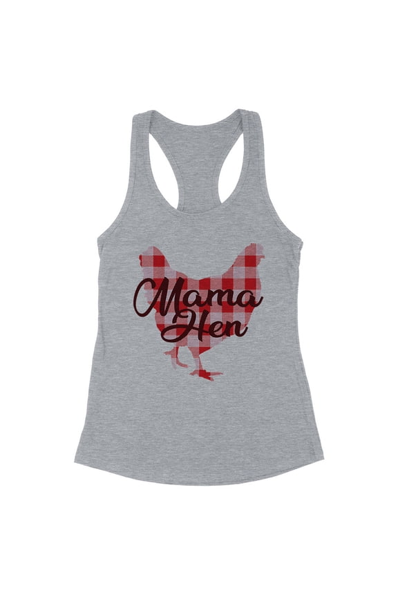 Mama Hen Tank Top Fitted Racerback Women's X-Large Heather Grey