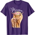 thumbnail image 1 of Mama Highland Cow With Baby Calf Floral Mothers Day Mom Gift Softstyle Unisex T-Shirt, 1 of 5