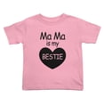 thumbnail image 1 of Mama Is My BESTIE Cute Toddler T Shirts for Boys Girls (Pink, Youth S), 1 of 5