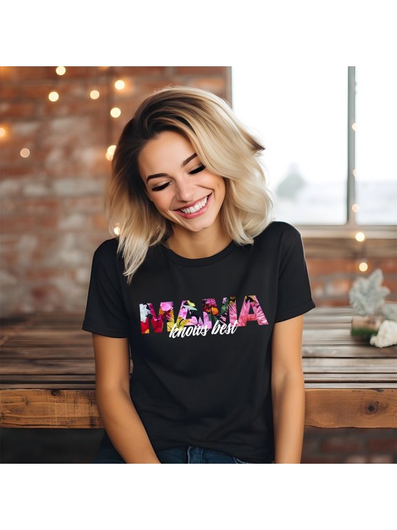 Mama Knows Available Casual Crew Neck T Shirt for Men and Women