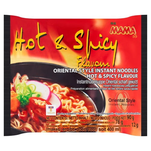 Mama Korean Udon Hot & Spicy Instant Noodles 90g, British Import (Pack of 3)
