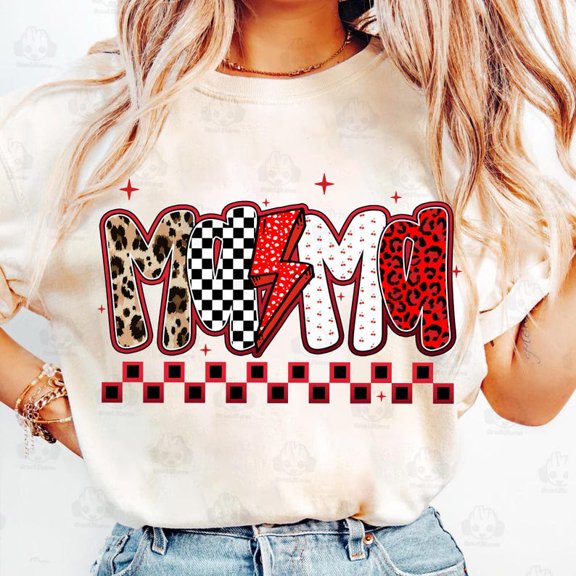 Mama Leopard Shirt, Trendy Mama Varsity Shirt, Retro Mama Shirt, Checker Mama Shirt, Edgy Mama Shirt, Mama Shirt