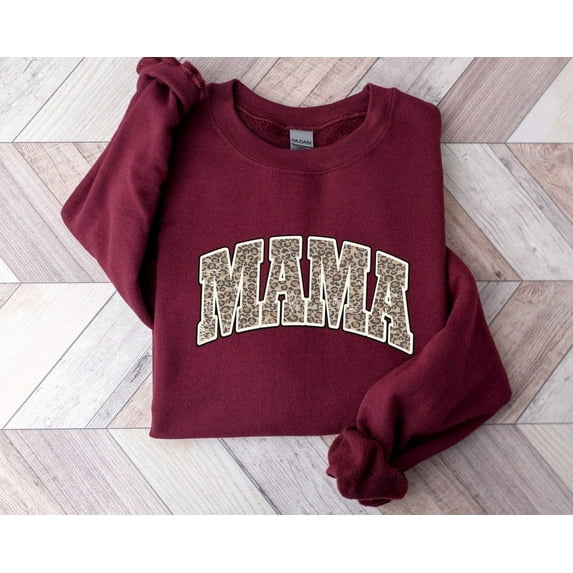 Mama Leopard Sweatshirt, College Font Mama Sweatshirt, Retro Mom Sweatshirt, Mama Hoodie, Mama Gift, Mom Life Sweatshirt, Mom Gift