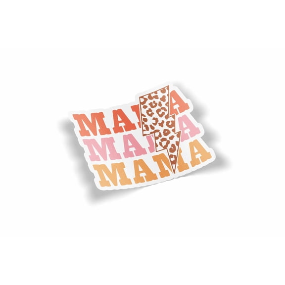Mama Lightening Bolt Waterproof Sticker