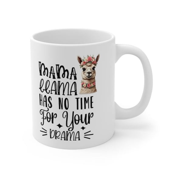 Mama Llama Mug Funnlama Coffee Cup with Sy Quote.
