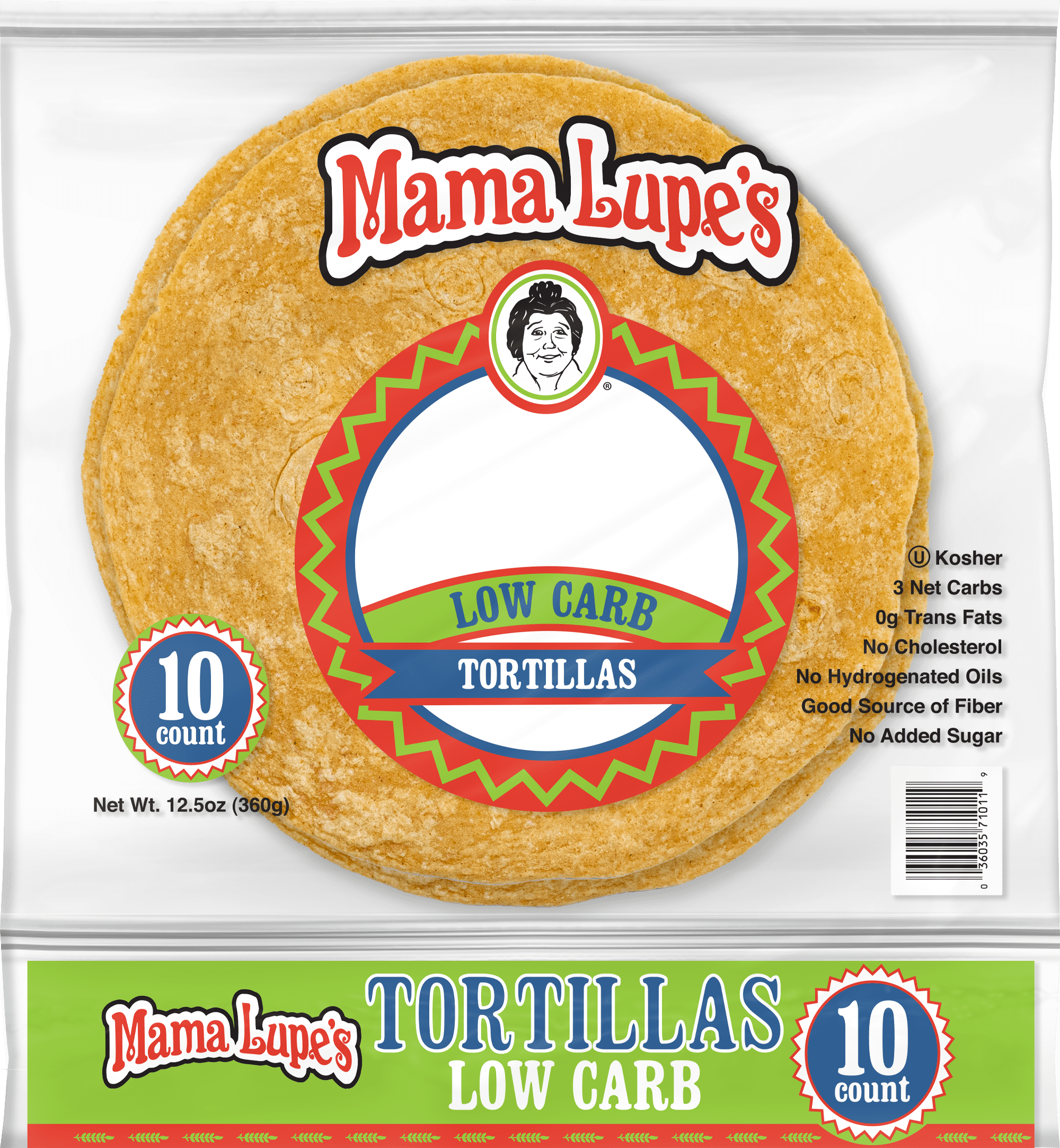 Mama Lupe's Low Carb Flour Tortillas, 12.5oz, 10 Count Fajita Size