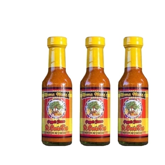 Mama Maisas St. Croix Fire Hot Pepper Sauce Caribbean Scotch Bonnet Flavor Built for Serious Heat Lovers 3-pack 5 fl. oz